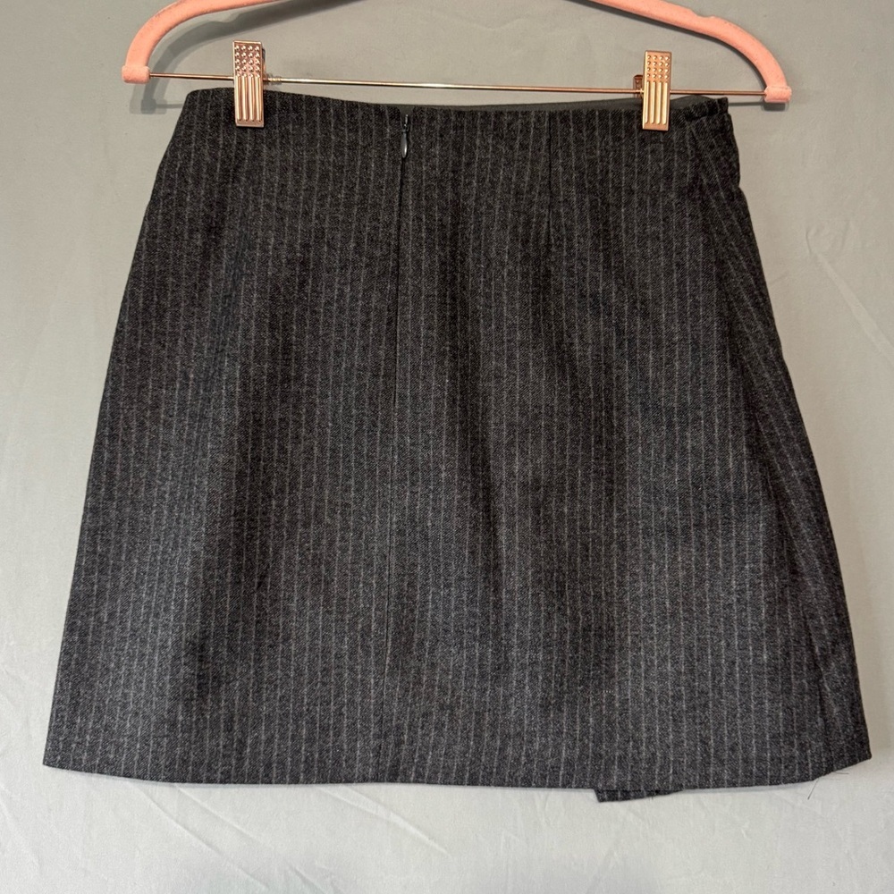 Wilfred Aritzia Womens 6 Pinstripe Skirt Charcoal Cashmere Wool Academia Preppy - Picture 4 of 7